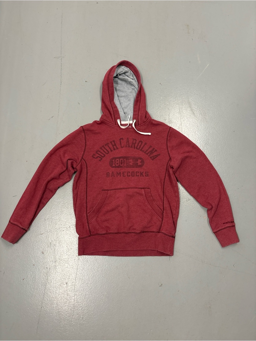 Under Armour Red Hooded Sweatshirt with Gray Lining